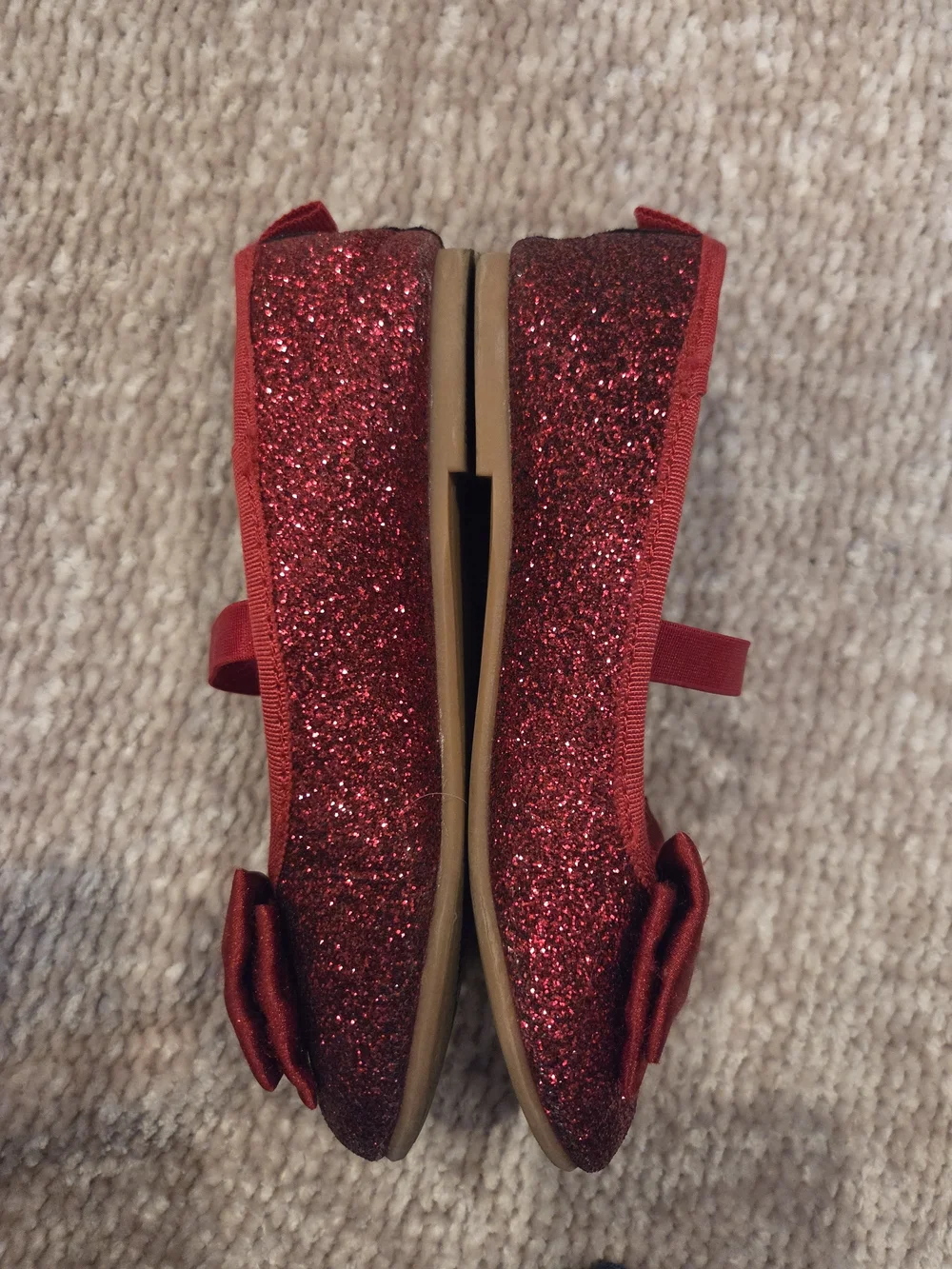 H&M Girls' Sparkle Red Bow Ballet Flats